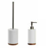 Toiletborstel met houder 41 cm en zeeppompje 300 ml keramiek/metaal - Badkameraccessoireset