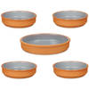 Set 5x tapas/creme brulee schaaltjes - terra/grijs - 4x 16 cm/1x 23 cm - Snack en tapasschalen