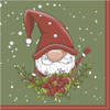 40x Kerst servetten Santa elf print 33 x 33 cm - Feestservetten