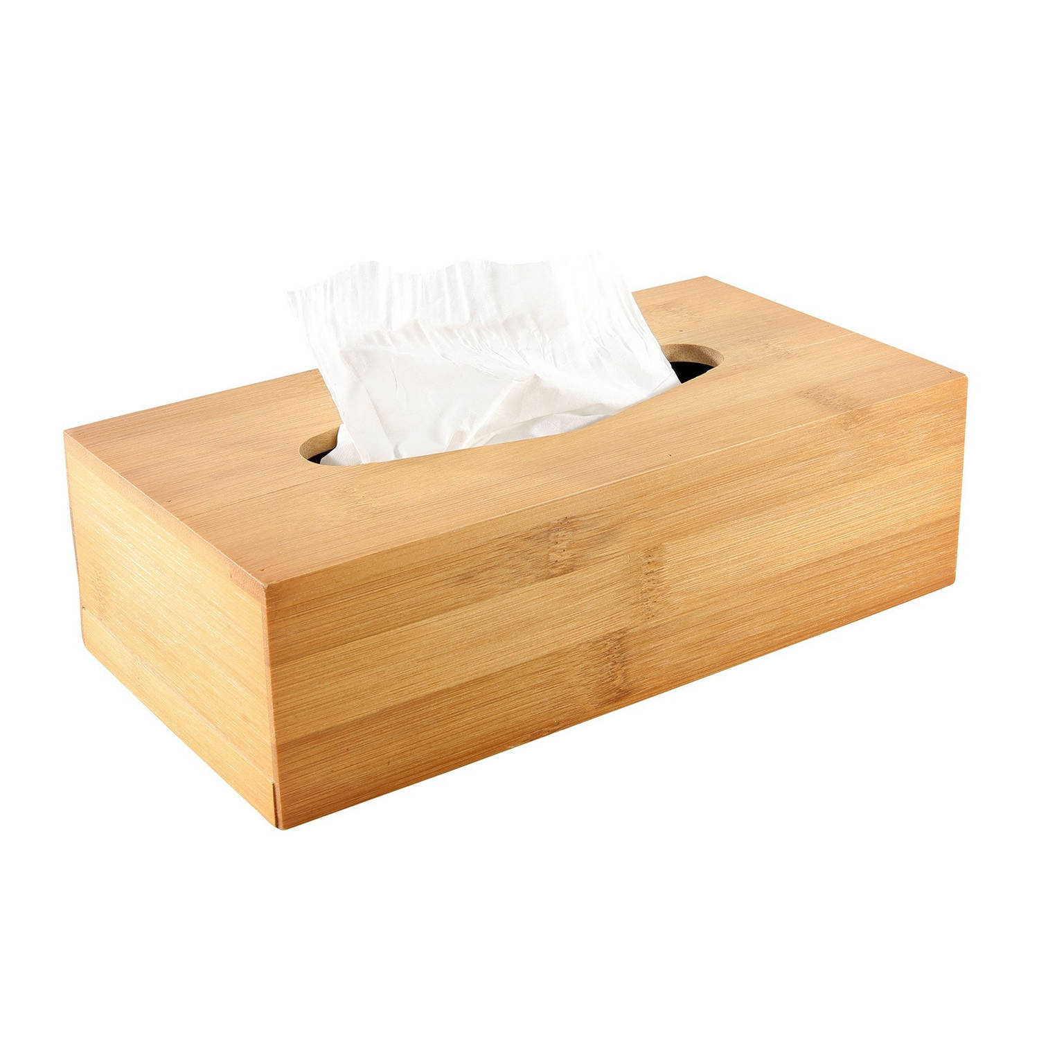 Tissuedoos/tissuebox - bamboe hout 25 x 13 cm - Bamboehouten box/doos voor tissues