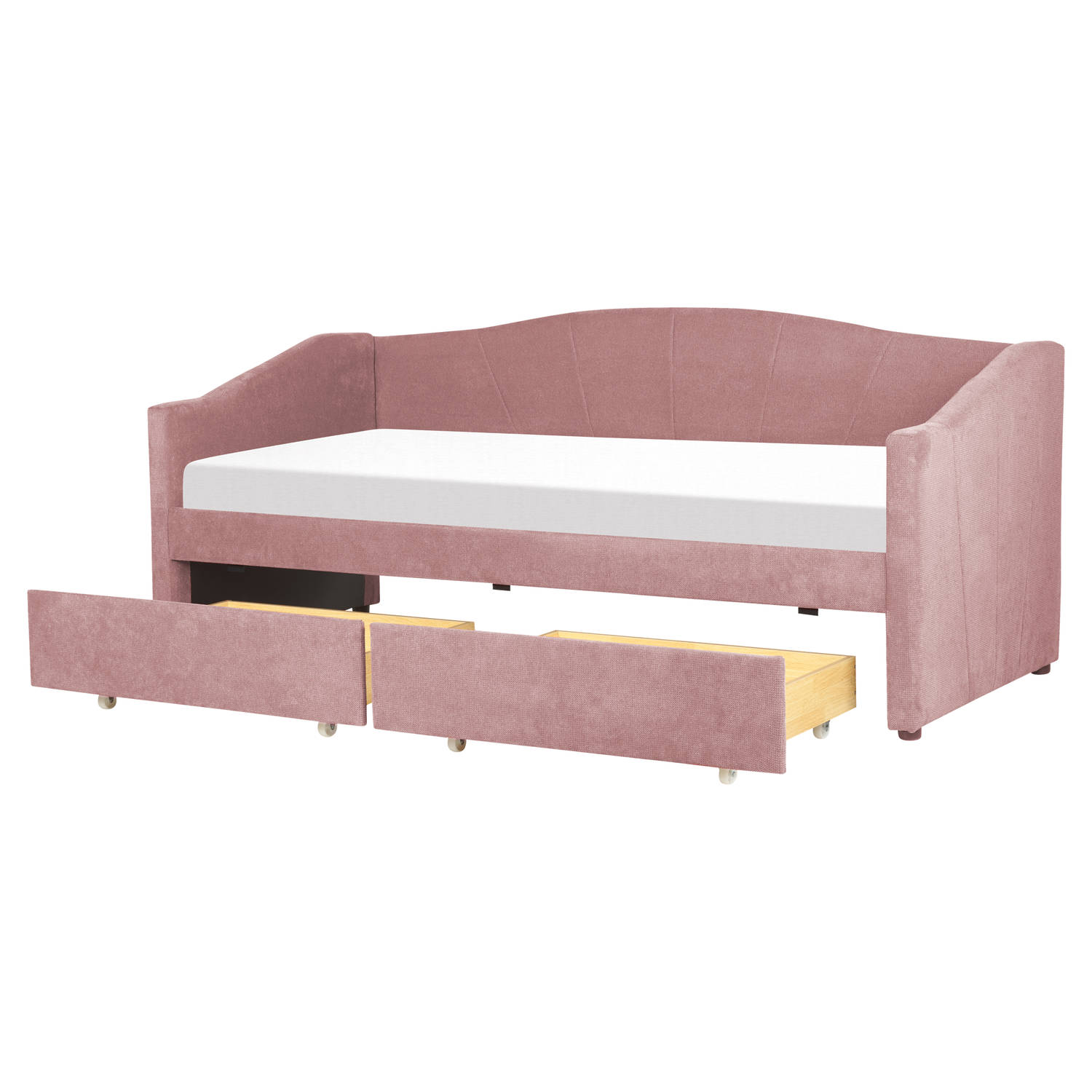 Beliani VITTEL - Eenpersoonsbed-Roze-Polyester