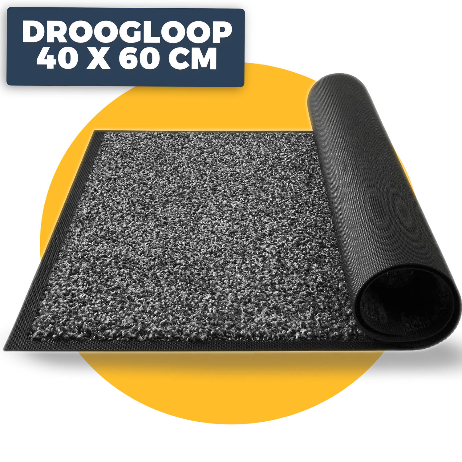 Deurmat binnen droogloop - 60 x 40 cm - Donkergrijs - Pasper deurmatten