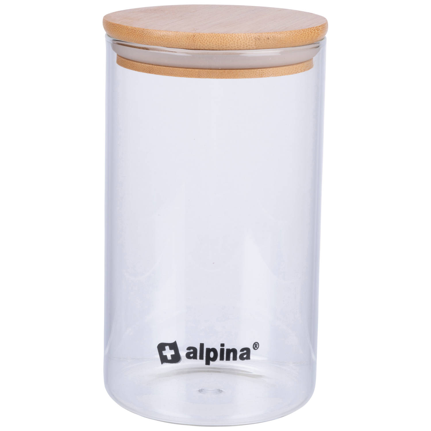 alpina Voorraadpot 900ML - Glazen Pot met Deksel - Bewaarpot van Borosilicaatglas/Bamboe