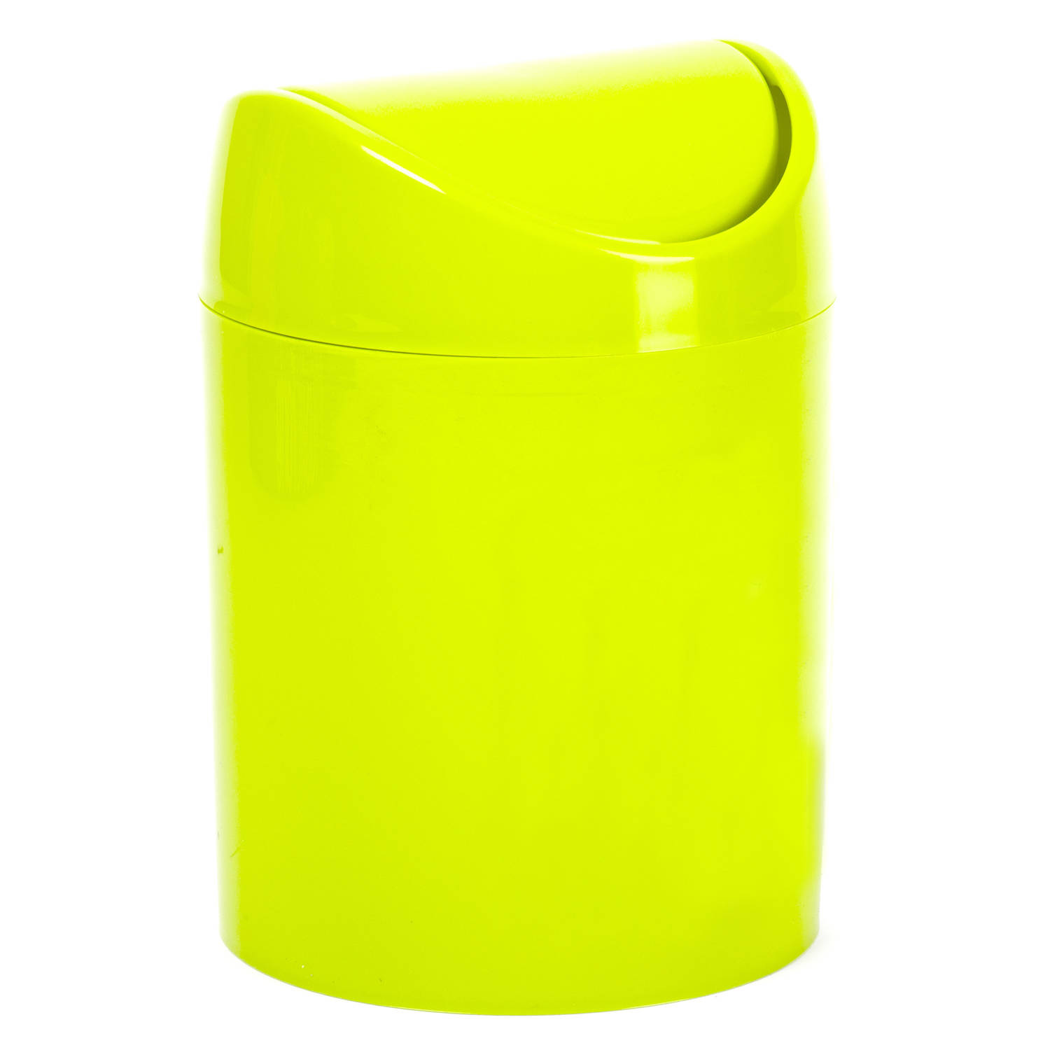 Plasticforte Mini prullenbakje groen kunststof met klepdeksel keuken aanrecht model 1,4 Liter 12 x 1