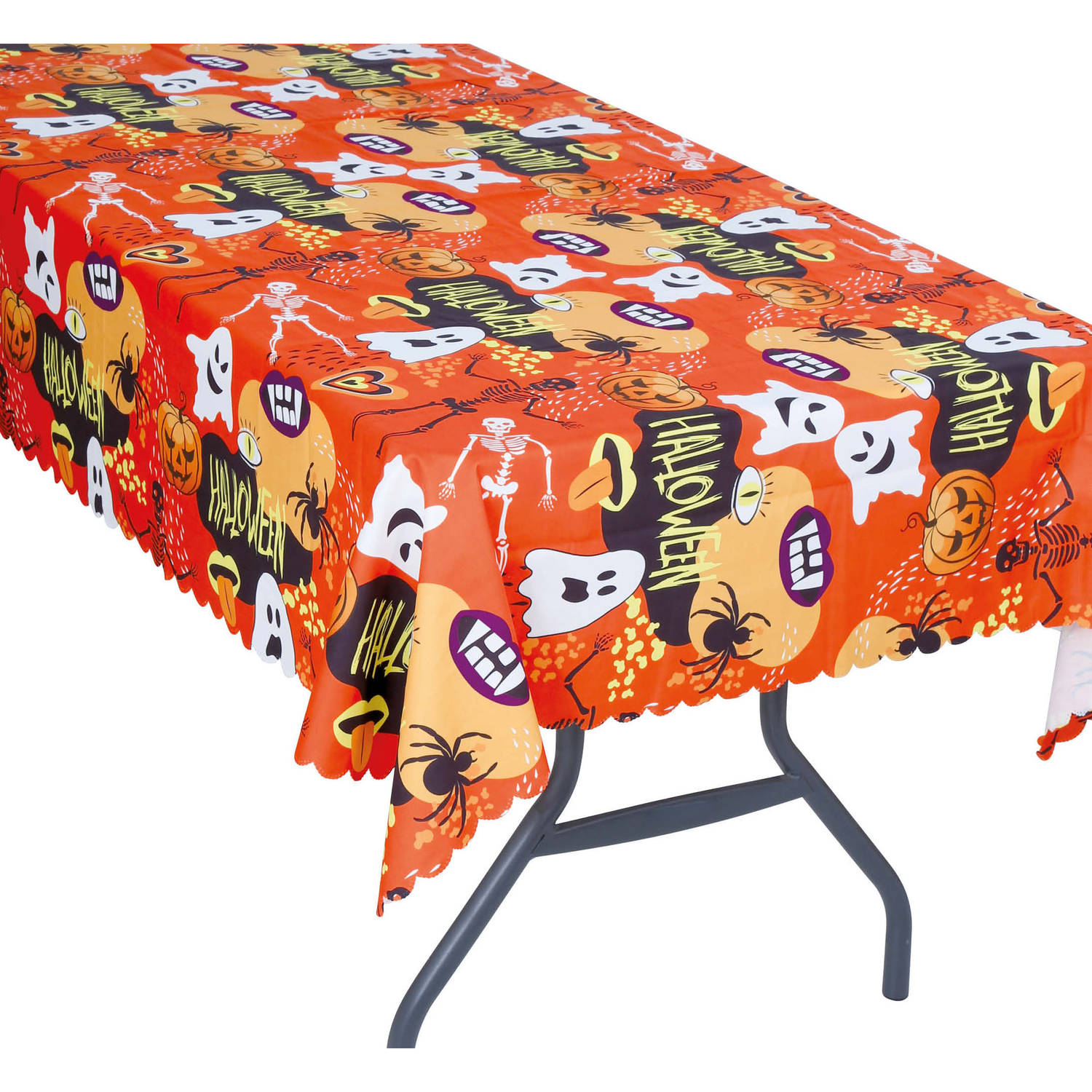Halloween-horror thema feest tafelkleed spookjes oranje papier 177 x 134 cm Feesttafelkleden