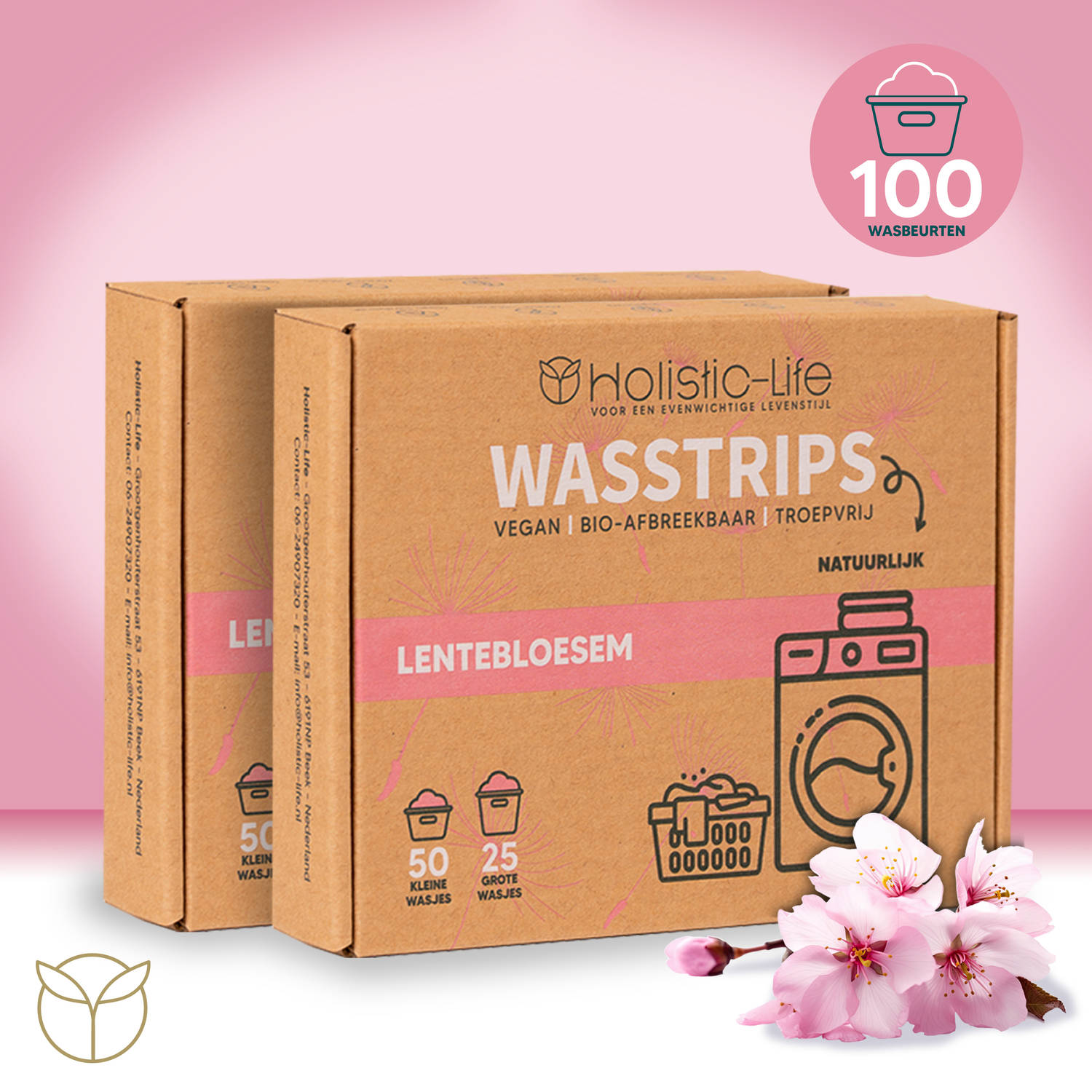 Natuurlijke Wasmiddeldoekjes - Lentebloesem Wasstrips 100 Wasbeurten Incl. Wasverzachter - Wasmiddel Wasdoekjes - Vegan