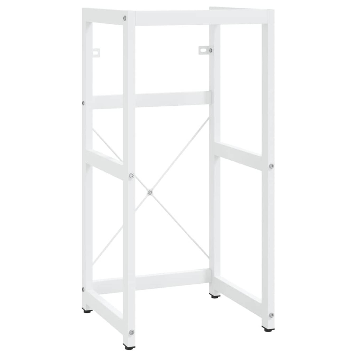 The Living Store Badkamerwastafelframe - Wit - 40 x 38 x 83 cm - Gepoedercoat ijzer