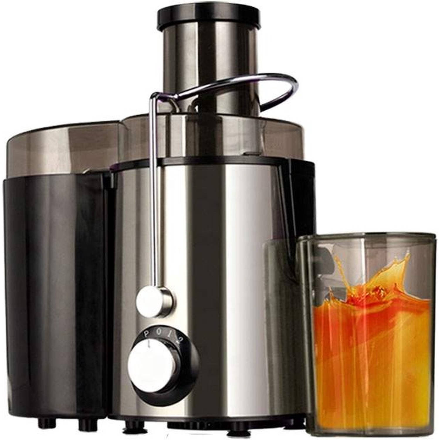 KitchenMasters Sapcentrifuge voor Groenten & Fruit Juicer met Pulpcontainer 3 snelheden 800 Watt