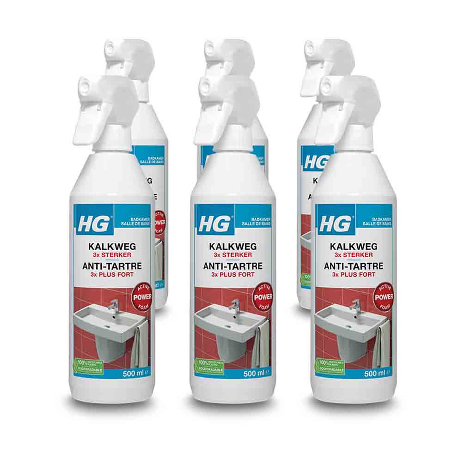 HG kalkweg schuimspray 3x sterker 500 ml - 6 stuks
