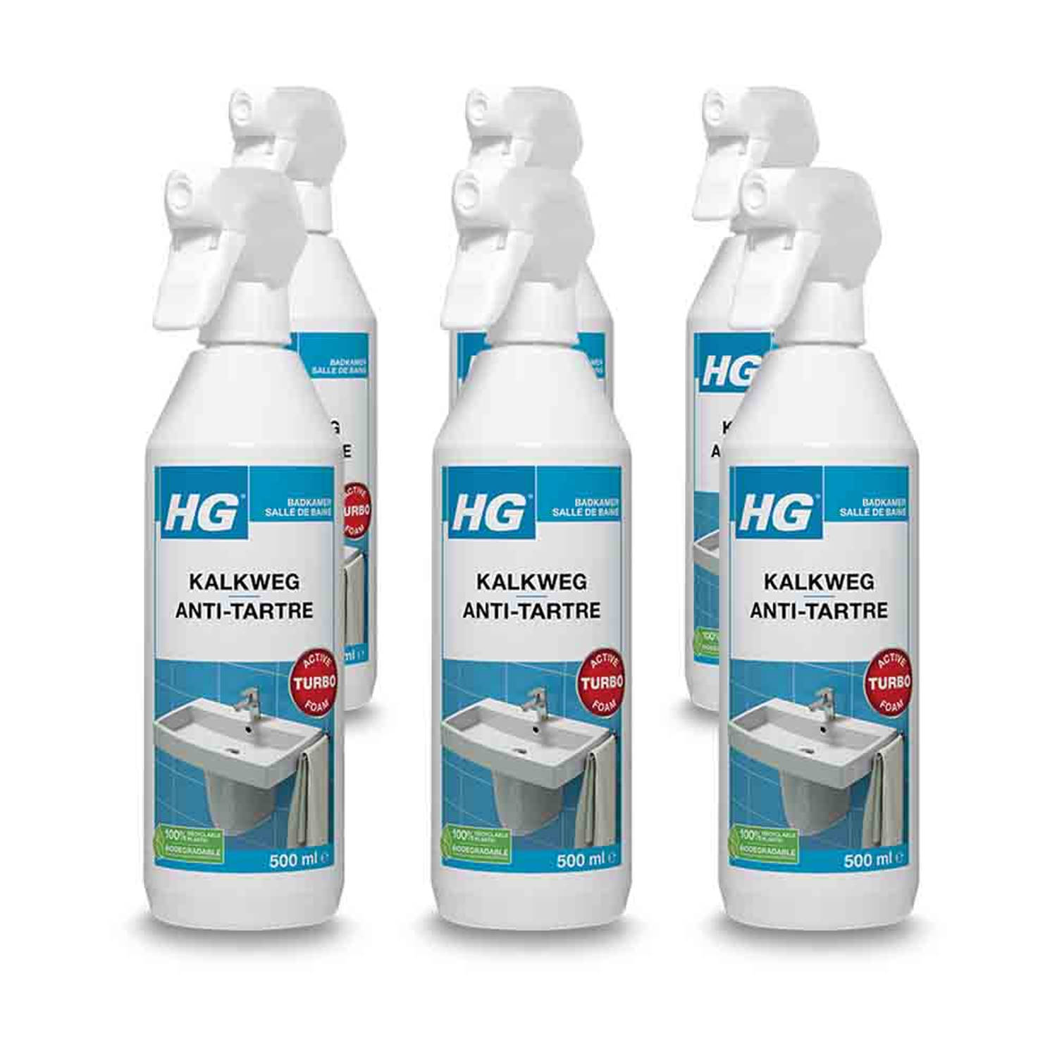 HG kalkweg schuimspray 500 ml - 6 stuks