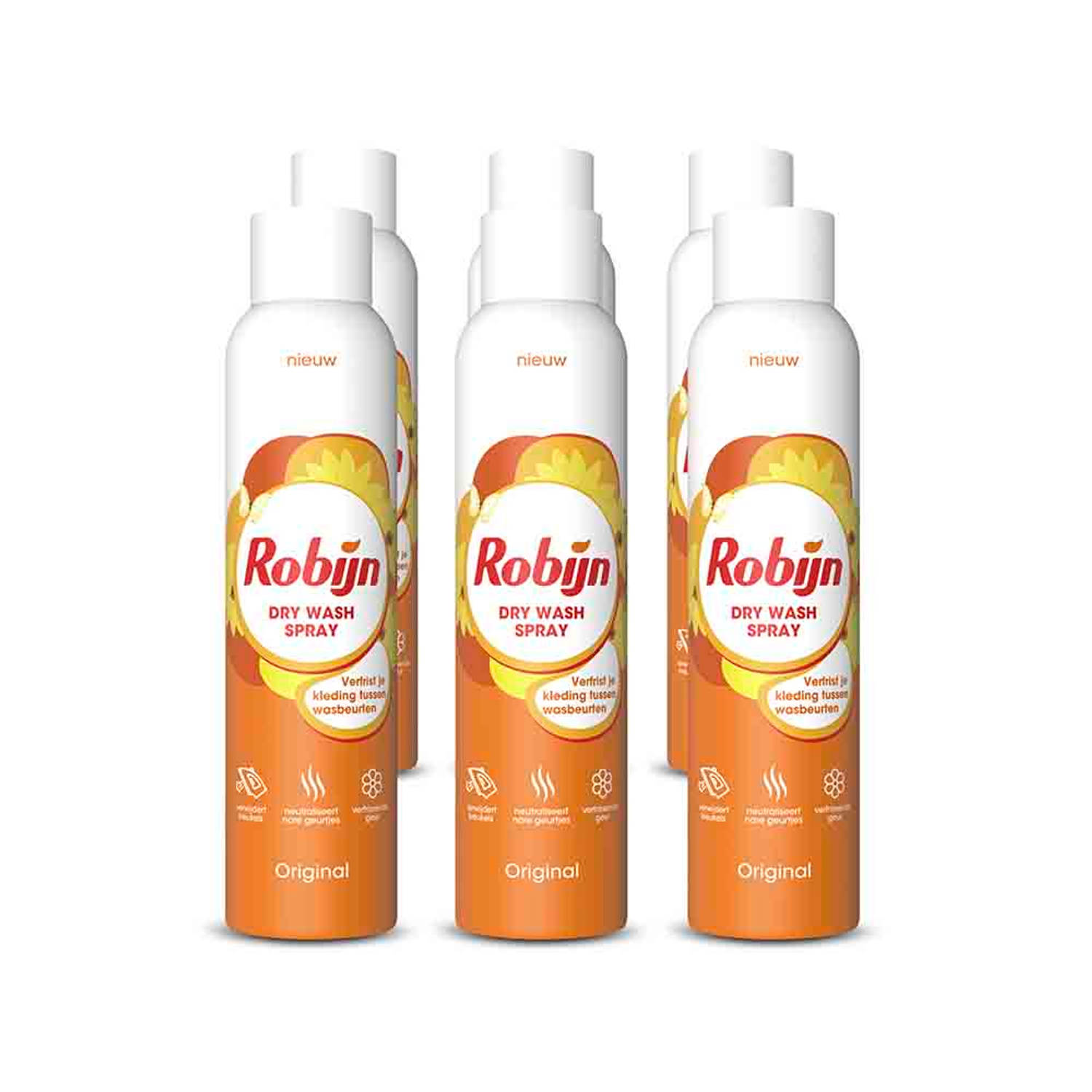Robijn Dry wash Spray Original 200ml - 6 stuks
