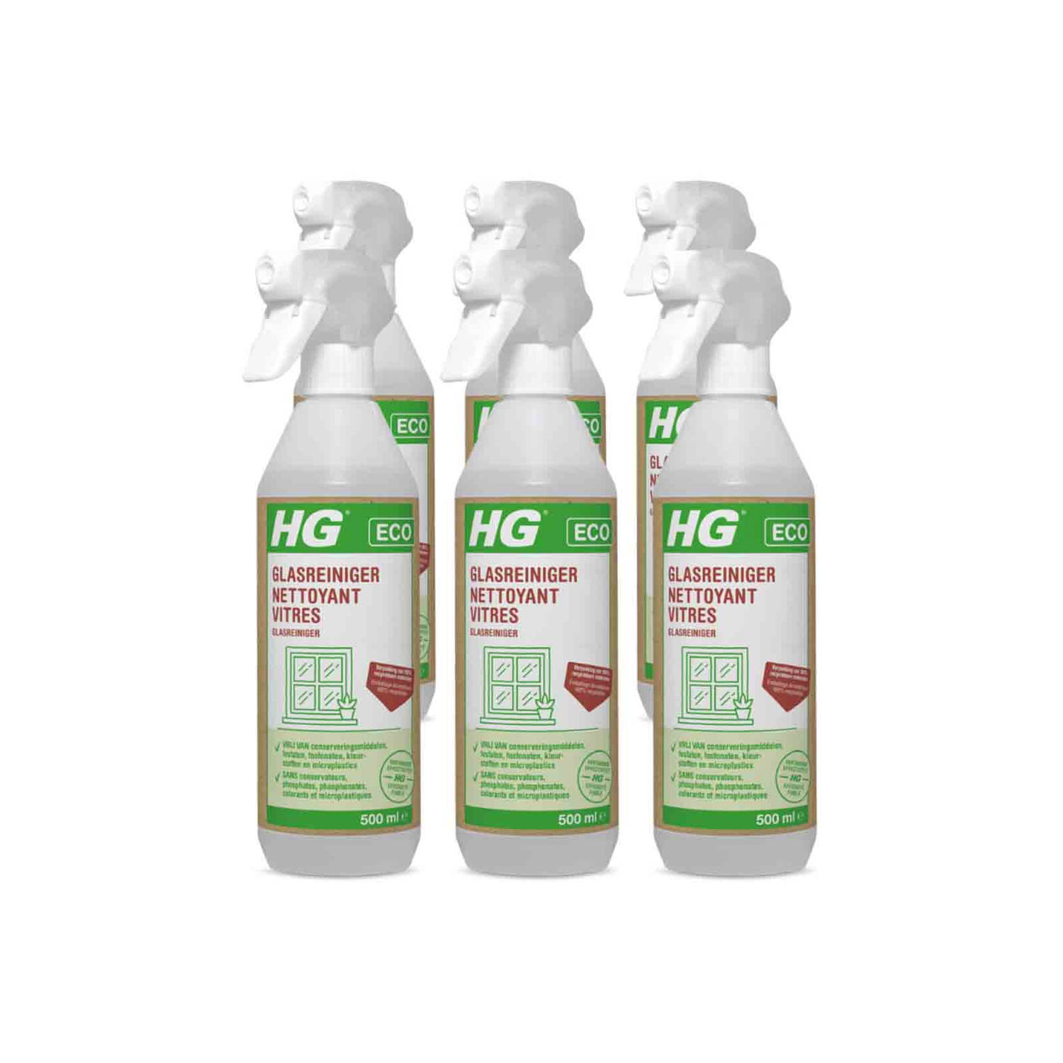HG ECO glasreiniger 500 ml - 6 stuks