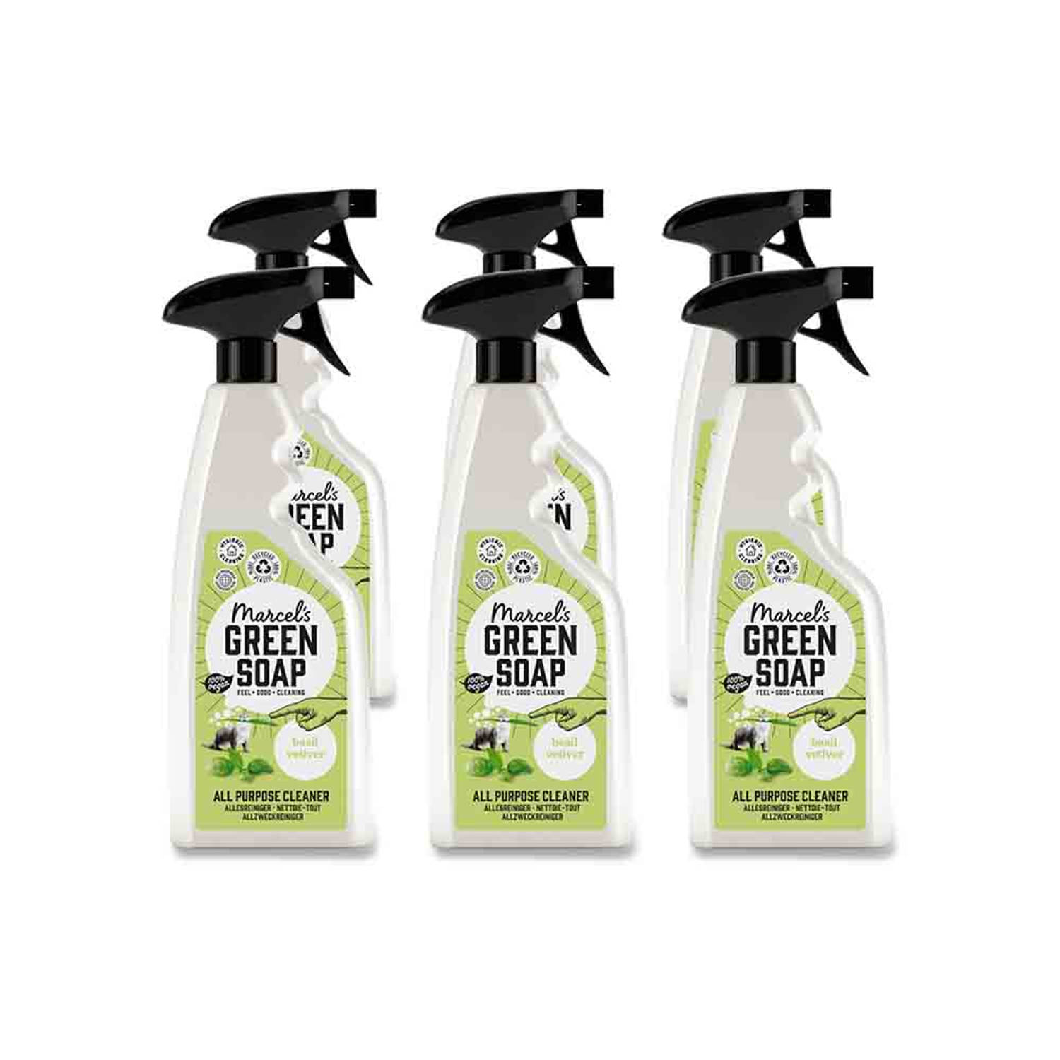 Marcel&apos;s Green Soap Allesreiniger Spray Basilicum & Vetiver - 500ml - 6 stuks
