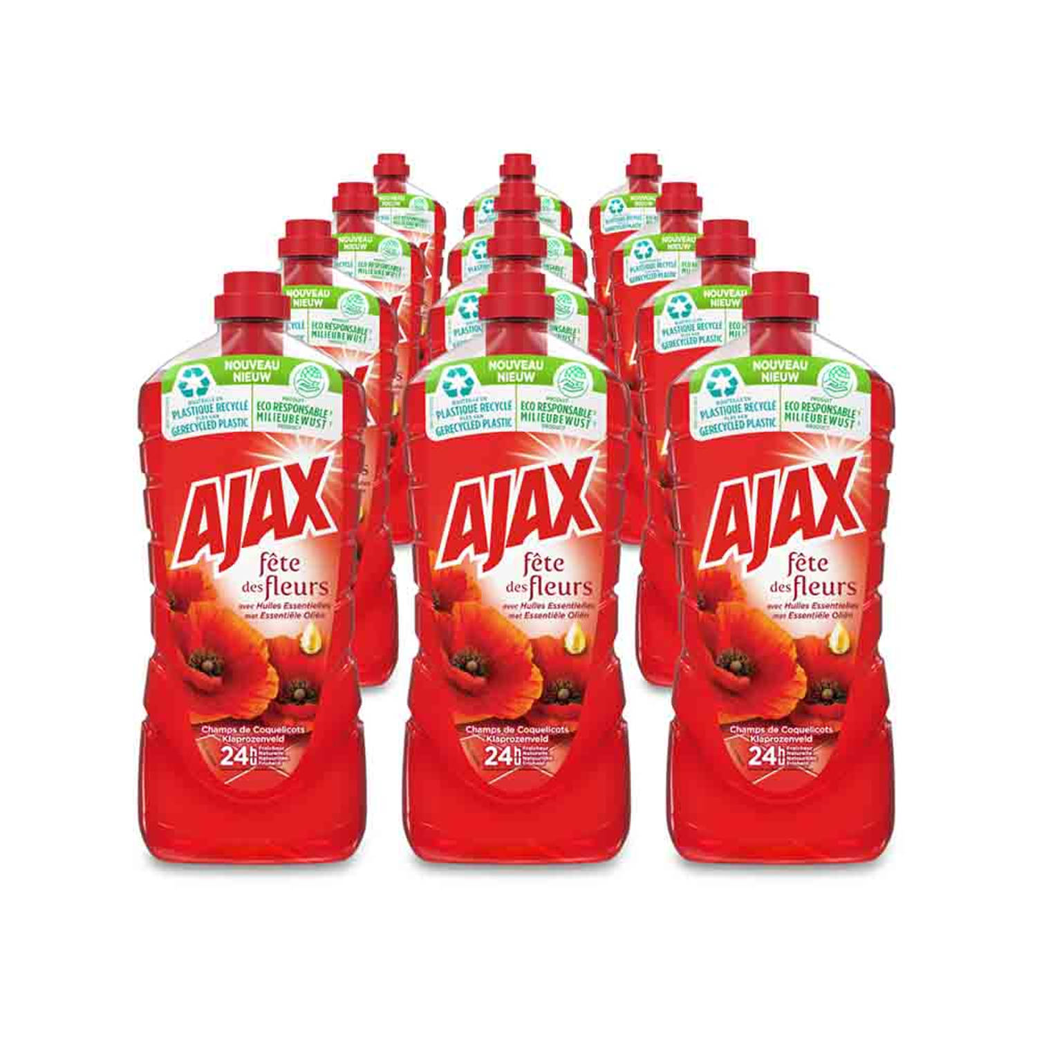 Ajax Fete des Fleurs Rode Bloemen allesreiniger 1,25L - 12 stuks