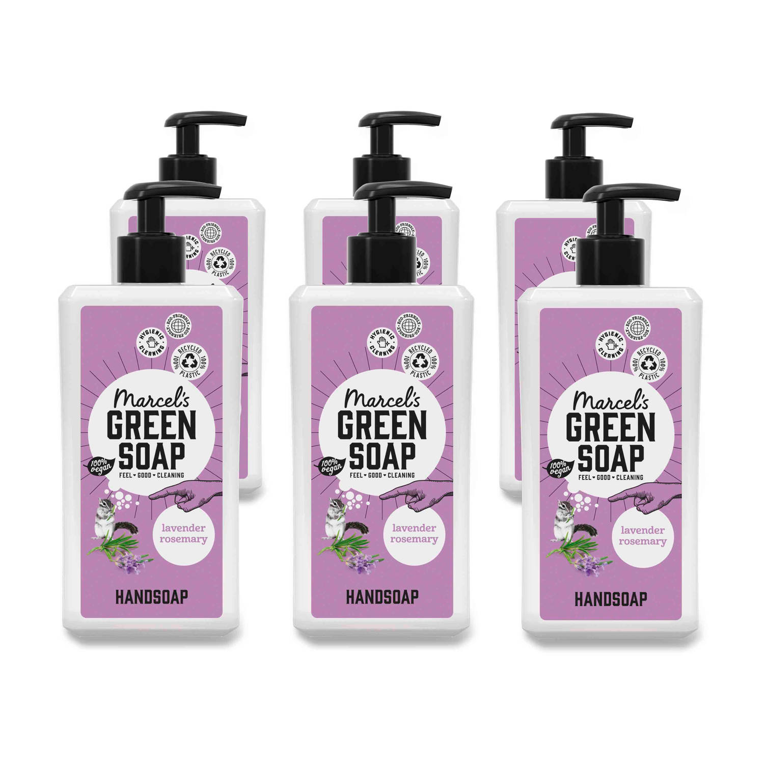 Marcel&apos;s Green Soap Handzeep Lavendel & Rozemarijn - 500ml - 6 stuks