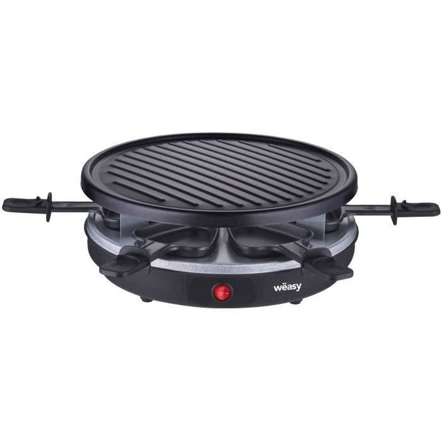 WEASY LUGA60 - Raclette en grill voor 4 personen - 900W - Antiaanbaklaag - 30x30cm - Afneembare plaat