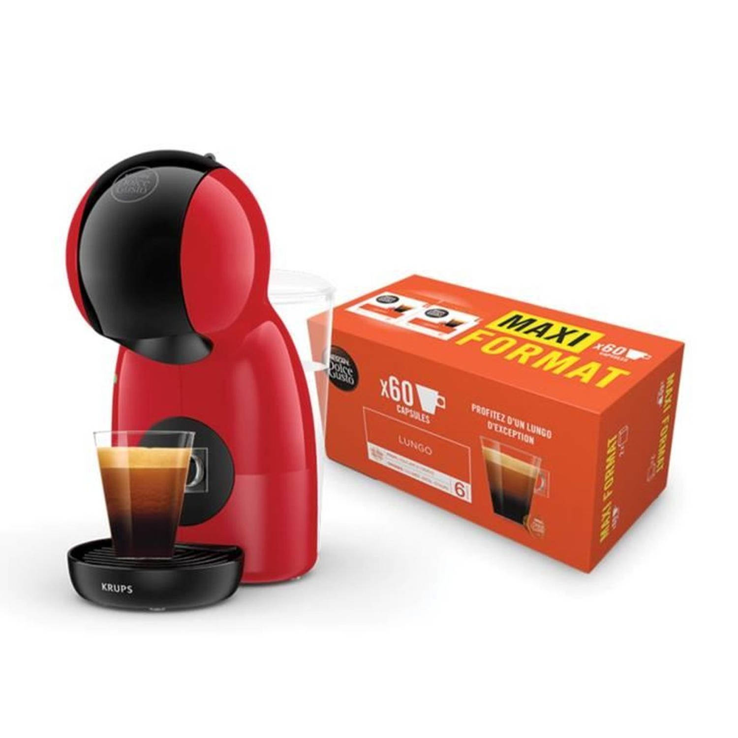 KRUPS Nescaf?? Dolce Gusto Koffiezetapparaat 60 lungo koffiecapsules, 15 repen, Piccolo XS YY5129FD