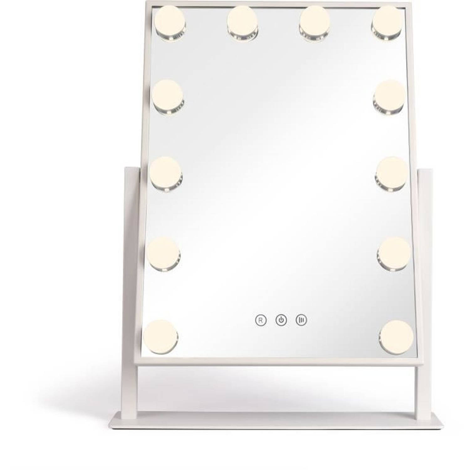 Livoo DOS182 - Hollywood Makeup Mirror 36 x 47cm - Rechthoekige lichtspiegel - 3 Lichten - 12 LED&apos;s