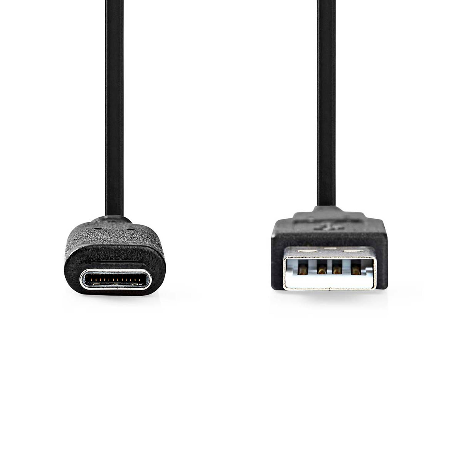 Nedis USB-Kabel - USB 3.2 Gen 2 - USB-A Male - USB-C Male - 60 W - 10 Gbps - Vernikkeld - 1.00 m - Rond - PVC - Zwart - Label