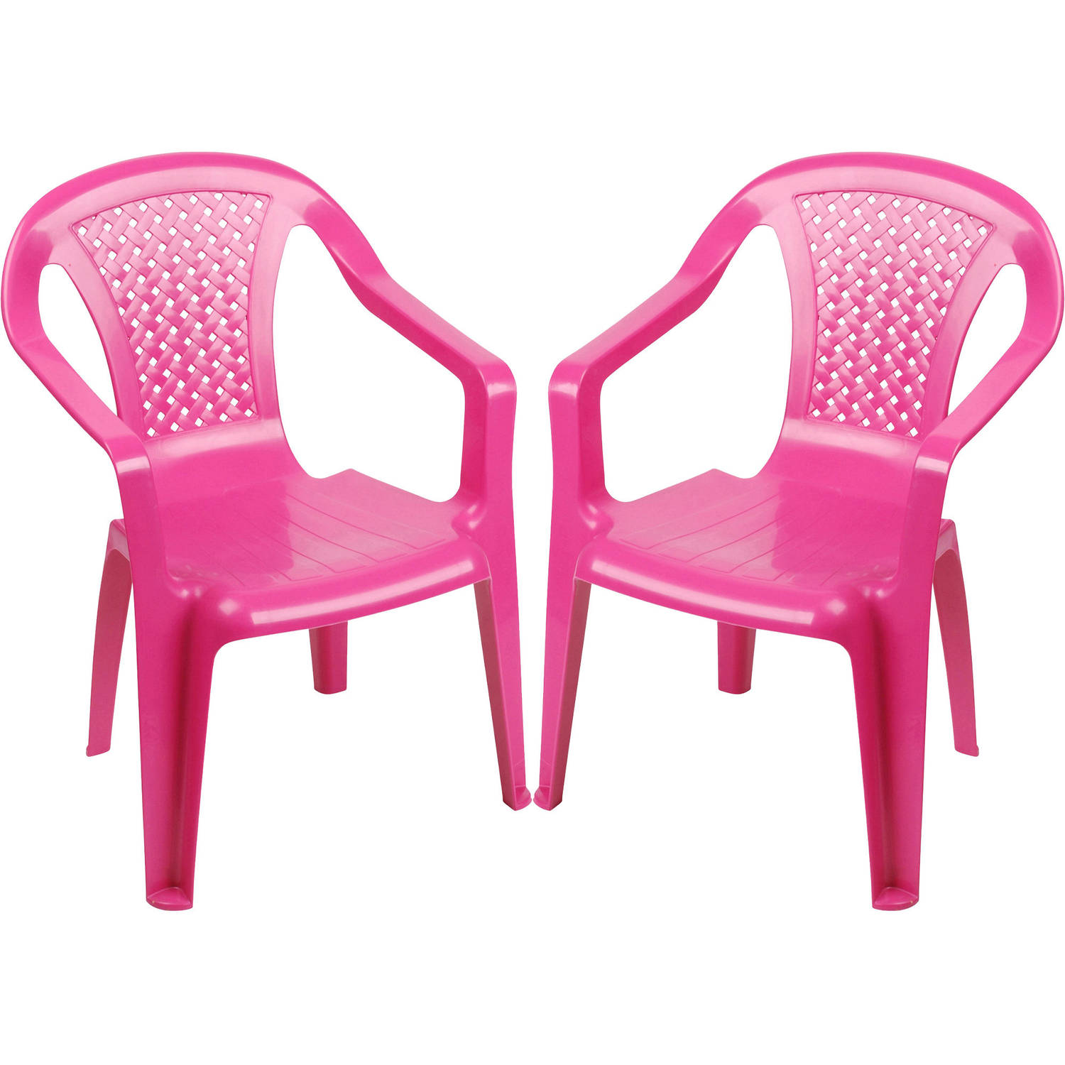 Sunnydays Kinderstoel 2x roze kunststof buiten-binnen L37 x B35 x H52 cm tuinstoelen Kinderstoelen