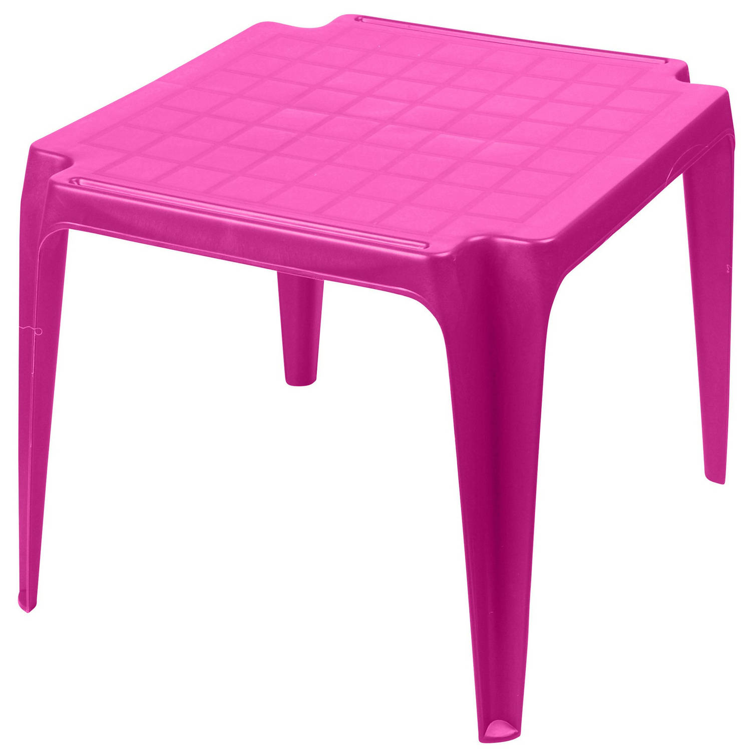 Sunnydays Kindertafel roze kunststof buiten-binnen L56 x B51 x H44 cm Bijzettafels Bijzettafels