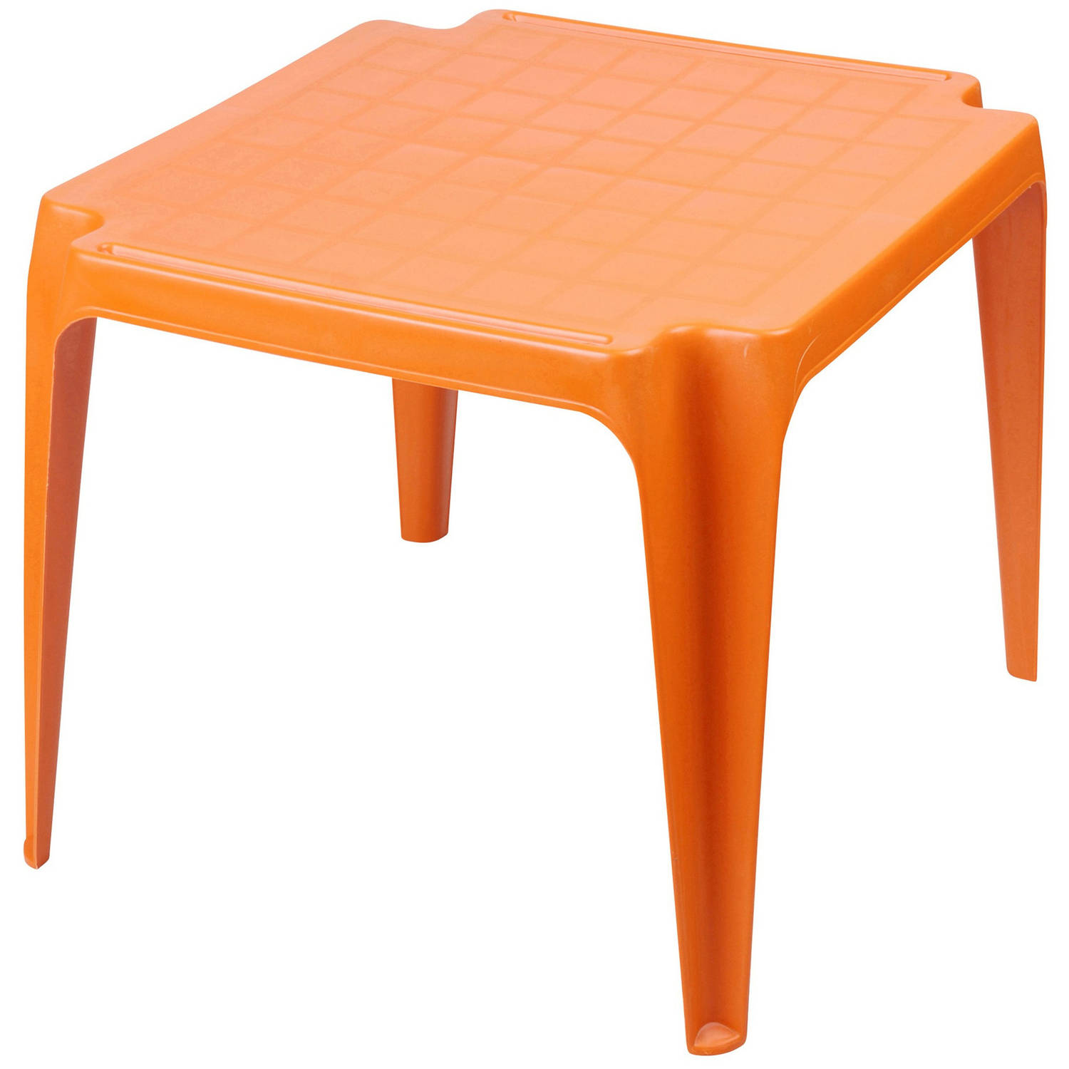Sunnydays Kindertafel oranje kunststof buiten-binnen L56 x B51 x H44 cm Bijzettafels Bijzettafels