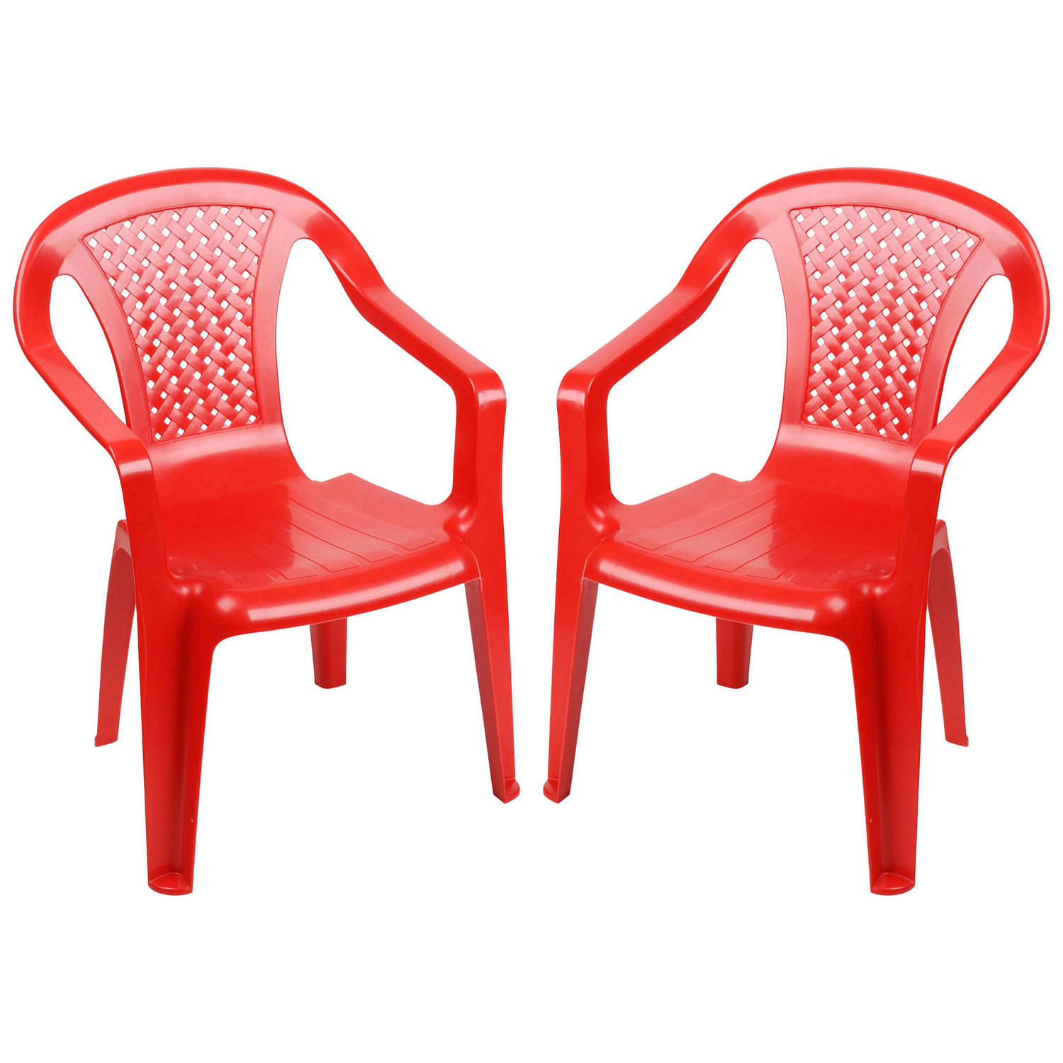 Sunnydays Kinderstoel 2x rood kunststof buiten-binnen L37 x B35 x H52 cm tuinstoelen Kinderstoelen