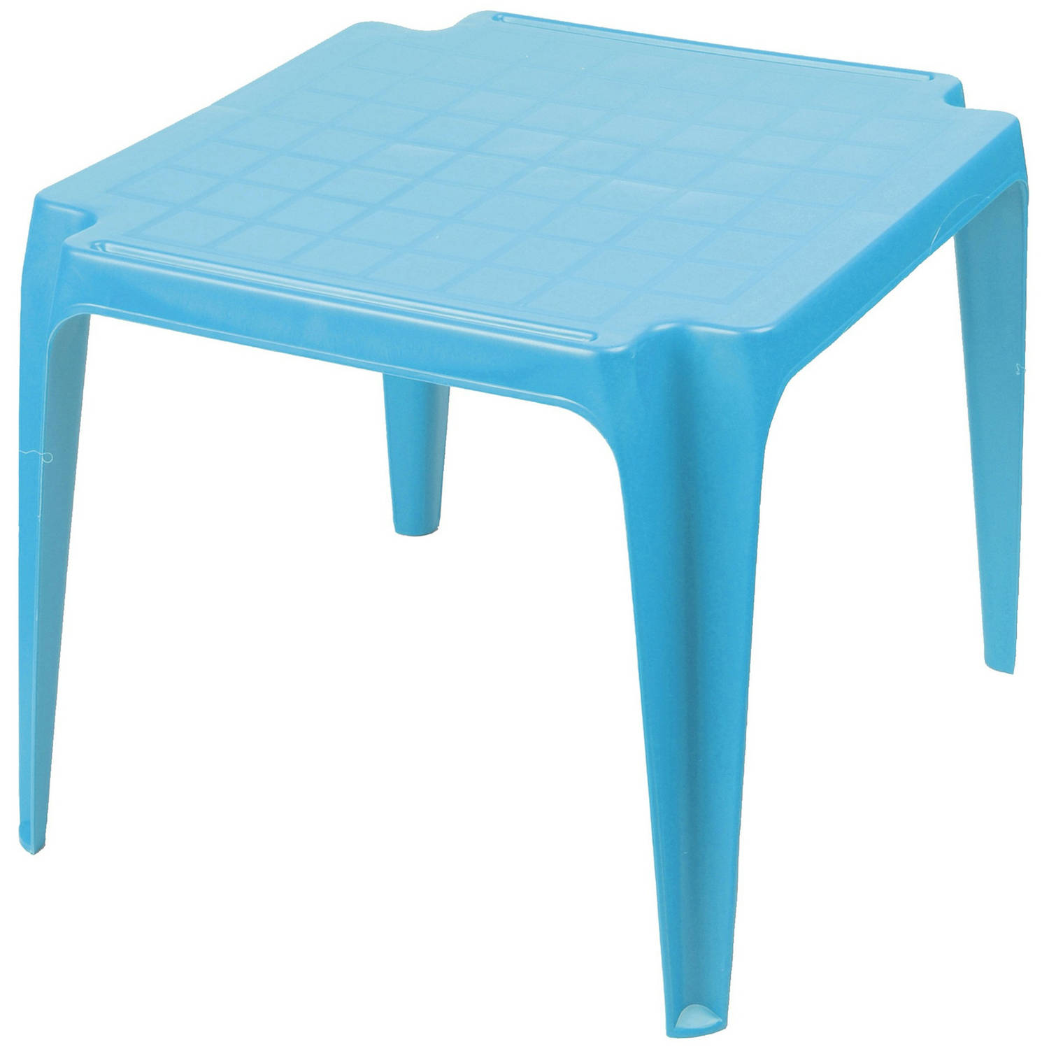 Sunnydays Kindertafel - blauw - kunststof - buiten/binnen - L56 x B51 x H44 cm - Bijzettafels