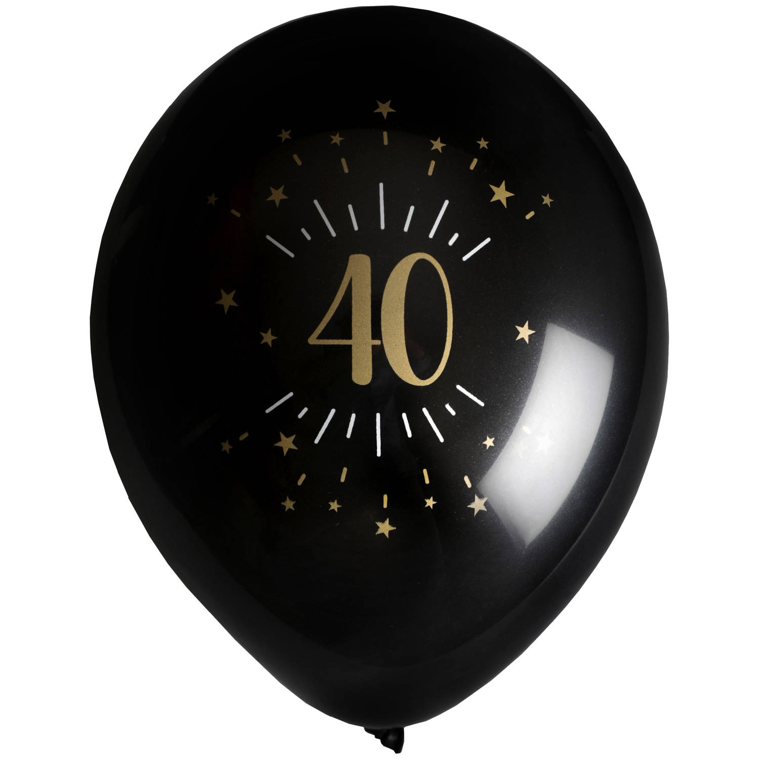 Santex verjaardag leeftijd ballonnen 40 jaar - 8x stuks - zwart/goud - 23 cmA - Feestartikelen - Ballonnen