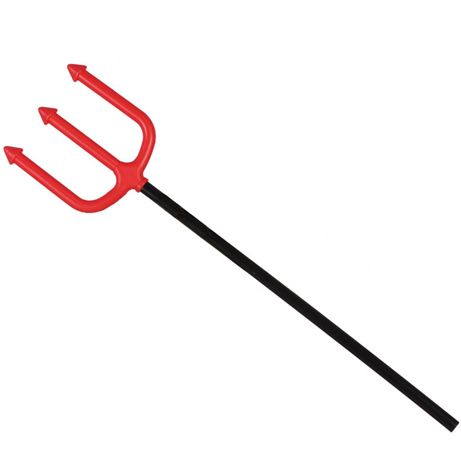 Duivel Trident/drietand vork - 51 cm - rood - plastic - Halloween verkleed accessoires