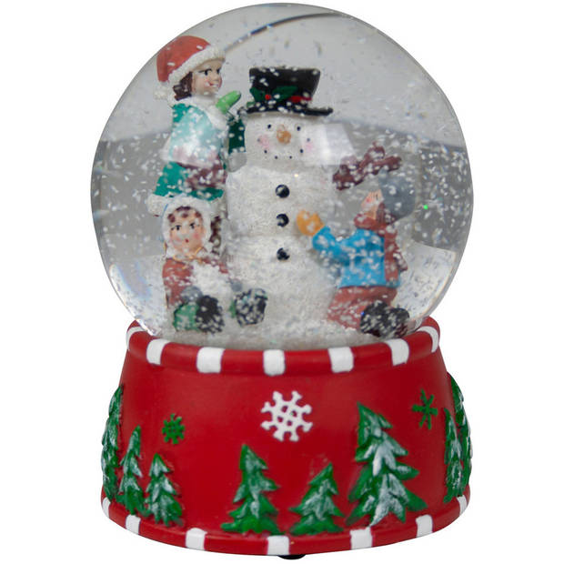 Sneeuwbol/snowglobe beeldje - met muziek - kerstman - 15 cm - Sneeuwbollen