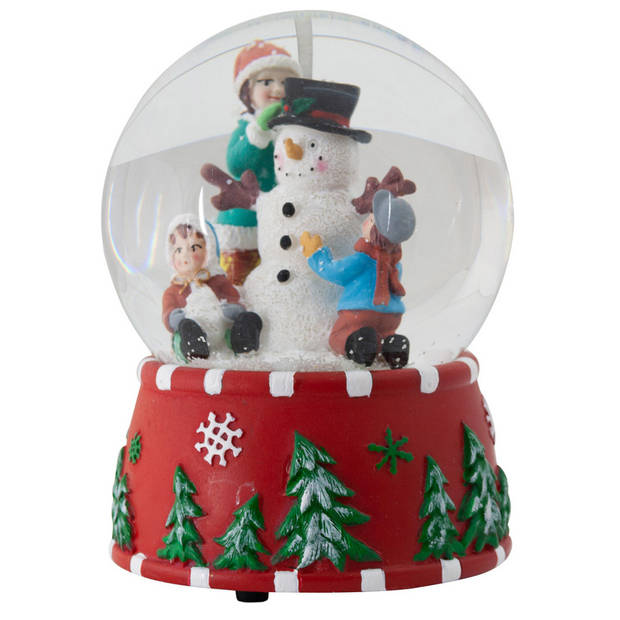 Sneeuwbol/snowglobe beeldje - met muziek - kerstman - 15 cm - Sneeuwbollen