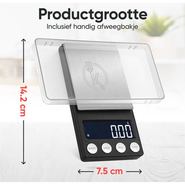Kitchenwell digital mini precision kitchen scale - 0.01 to 500 grams