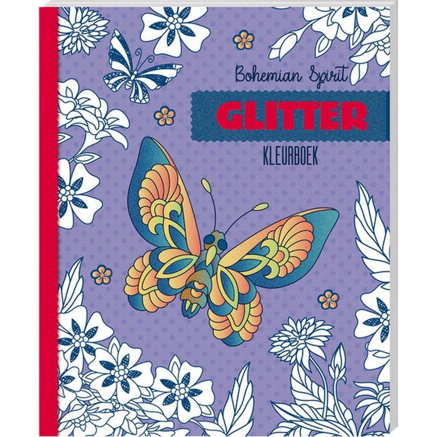 Glitter kleurboek Voor Volwassenen - Bohemian Spirit - Inclusief 12 Kleurstiften In Heldere Kleuren