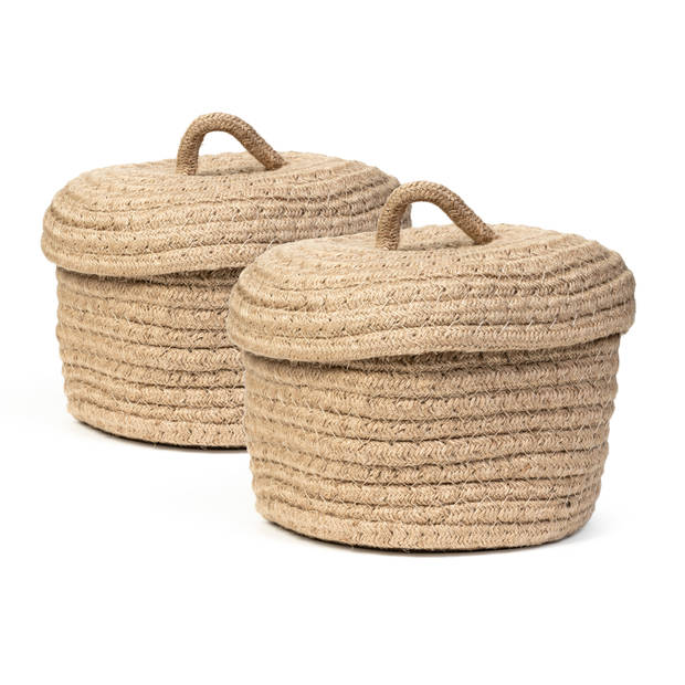 Oliva's - Jute mandjes - Opbergmand - Opbergbakje - Opbergmandjes - 3L - Set van 2 stuks