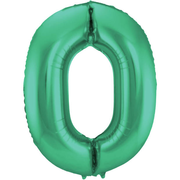Leeftijd feestartikelen/versiering grote folie ballonnen 10 jaar glimmend groen 86 cm - Ballonnen