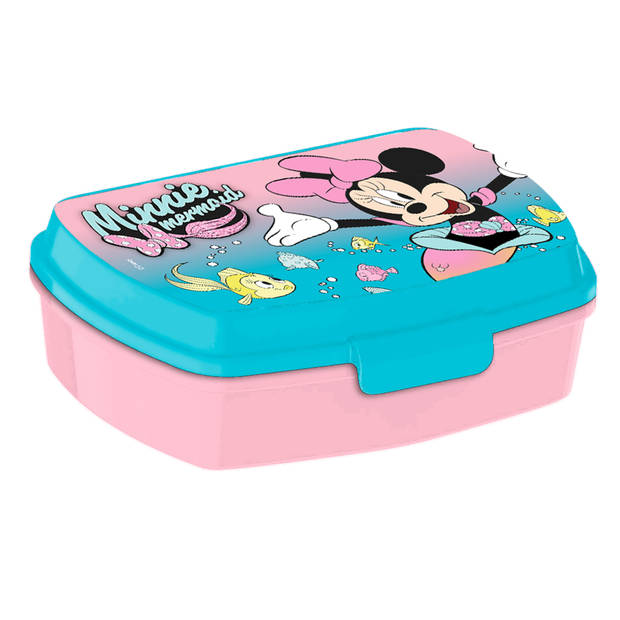 Disney Minnie Mouse lunchbox set voor kinderen - 3-delig - roze - incl. gymtas/schooltas - Lunchboxen