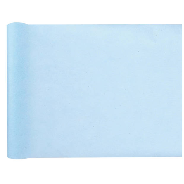 Santex Tafelloper op rol - polyester - lichtblauw - 30 cm x 10 m - Feesttafelkleden