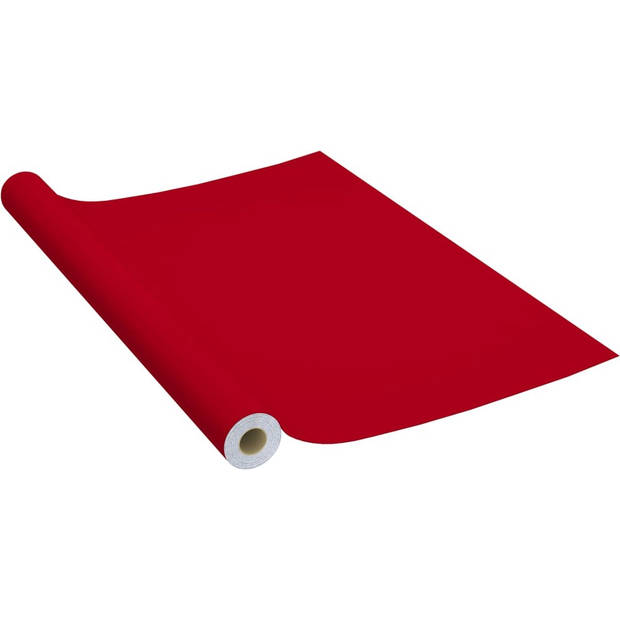 The Living Store Zelfklevende Meubelfolie - Universeel - 500 x 90 cm - PVC - Rood