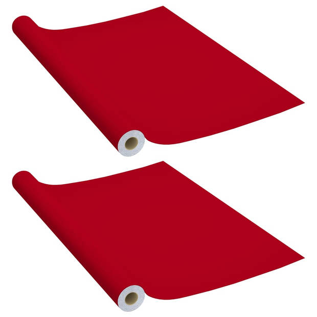 The Living Store Meubelfolie - Universeel Decoratief PVC - 500 x 90 cm - Rood