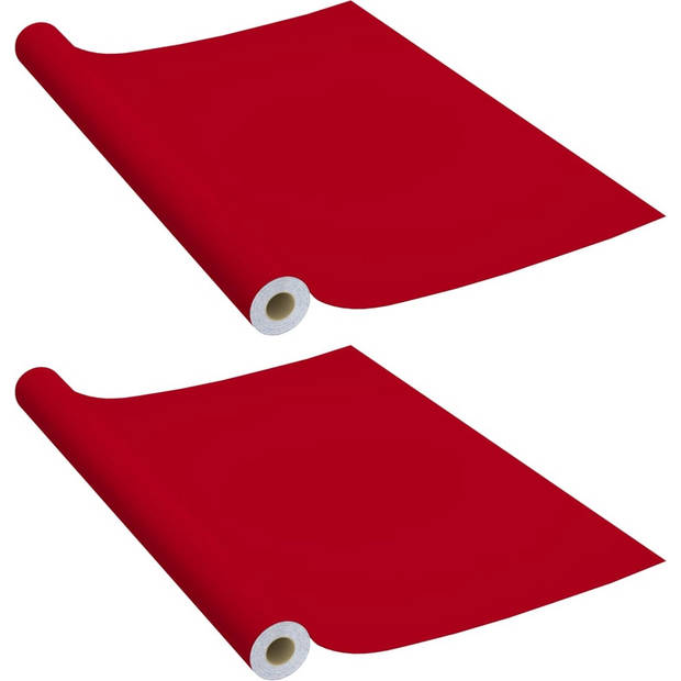 The Living Store Meubelfolie - Universeel Decoratief PVC - 500 x 90 cm - Rood