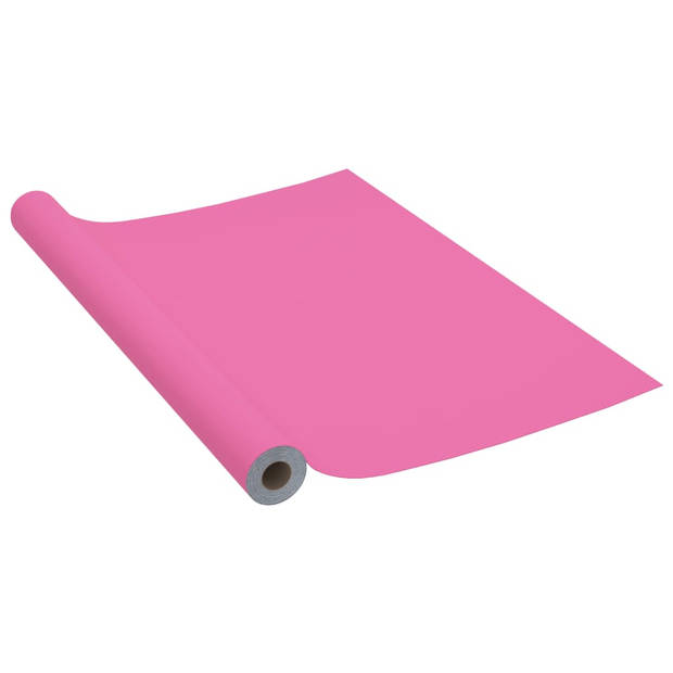 The Living Store Zelfklevende Meubelfolie - Hoogglans Roze PVC - 500x90 cm - Ondoorzichtig