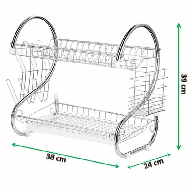 Afdruiprek voor Keukengootsteen Feel Maestro MR-1025-38 38 x 24 x 39 cm Zilverkleurig