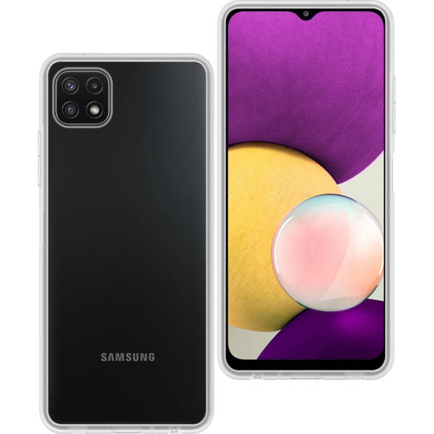 Basey Samsung Galaxy A22 5G Hoesje Siliconen Hoes Case Cover - Transparant