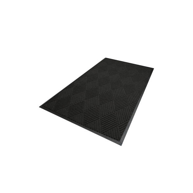 Waterhog Diamond droogloopmat / schoonloopmat 60x90 cm - Rubber border - Antraciet