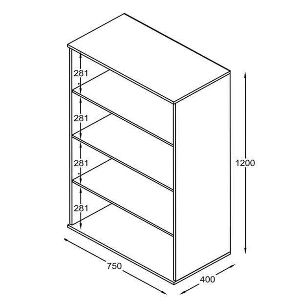 Kledingkast kinderkamer - praktische opbergkast 120 cm hoog 4 legplanken