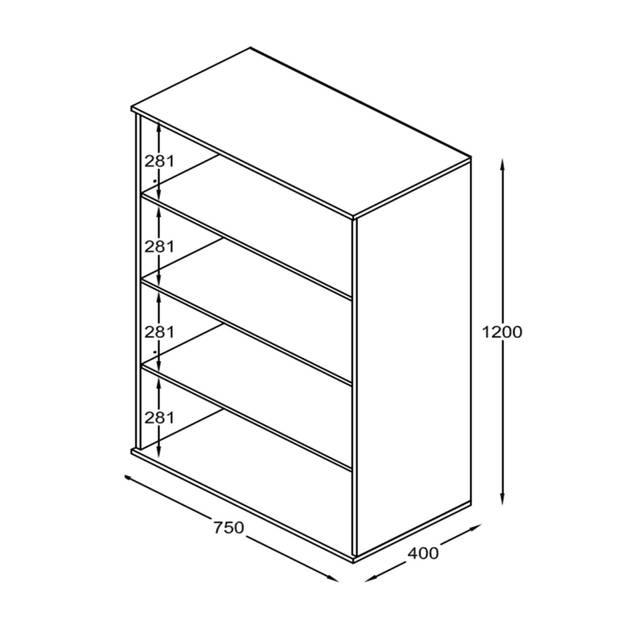 Kledingkast kinderkamer - praktische opbergkast 120 cm hoog 4 opbergvakken