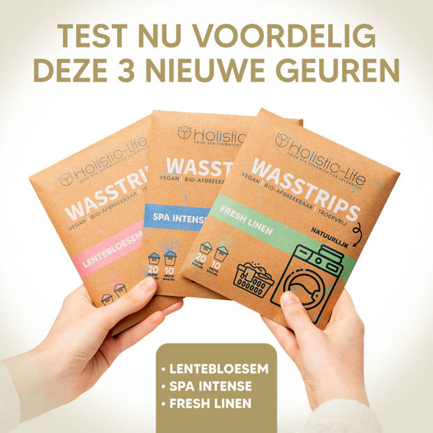 Wasmiddeldoekjes Proefpakket 3x20 Wasbeurten - Fresh Linen - Lentebloesem - Spa Intense Wasstrips - Incl. Wasverzachter