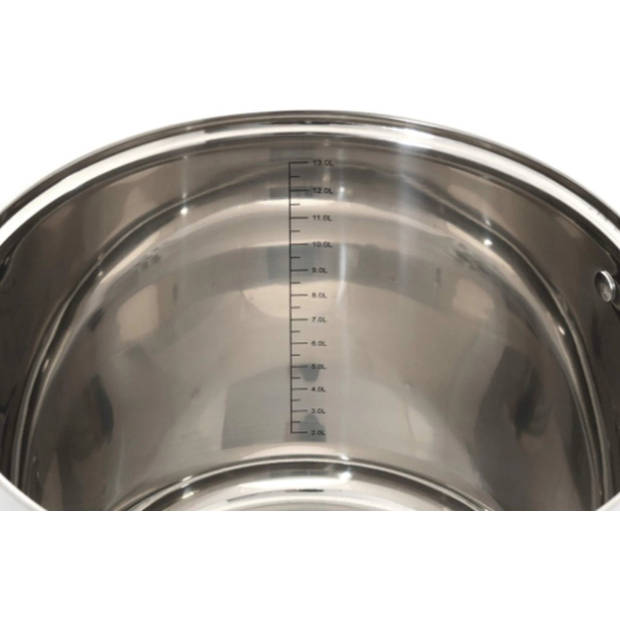 Deski soeppan 14 Liter - 28 cm diameter - Met glazen deksel - RVS
