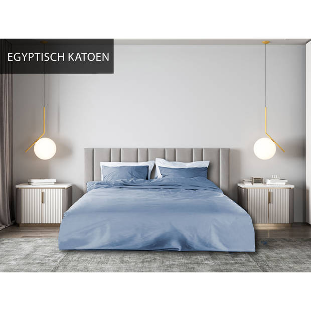 Luxe dekbedovertrek - Egyptisch percal katoen - 200x200/220 - ashleigh blauw